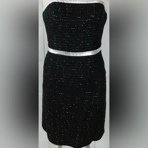 Shoshanna Cocktail dress with shimmer and leather trim